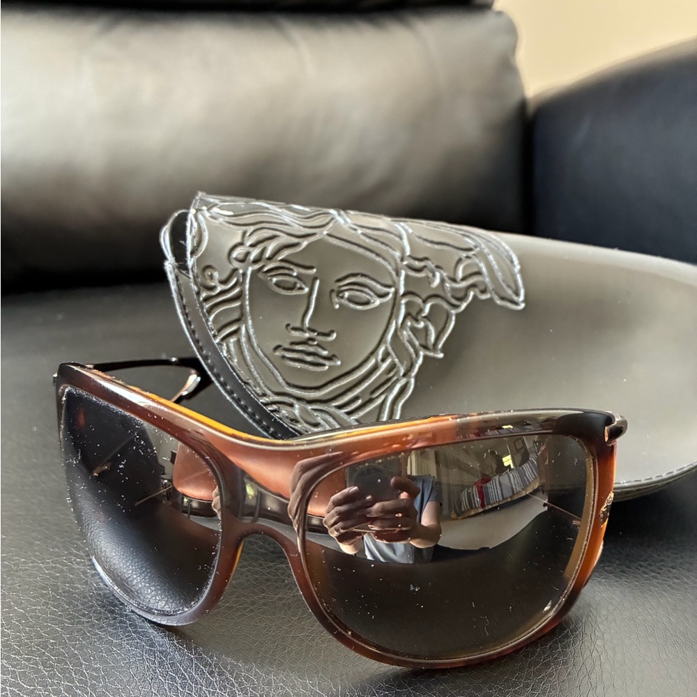 Versace Brown Oversized Sunglasses